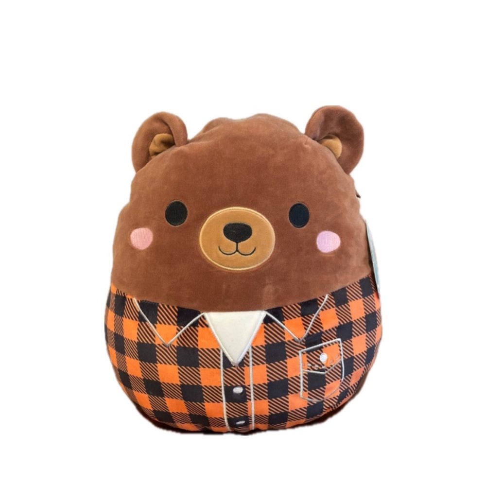 Omar 12” Squishmallow w/ Autumn Plaid Orange Shirt